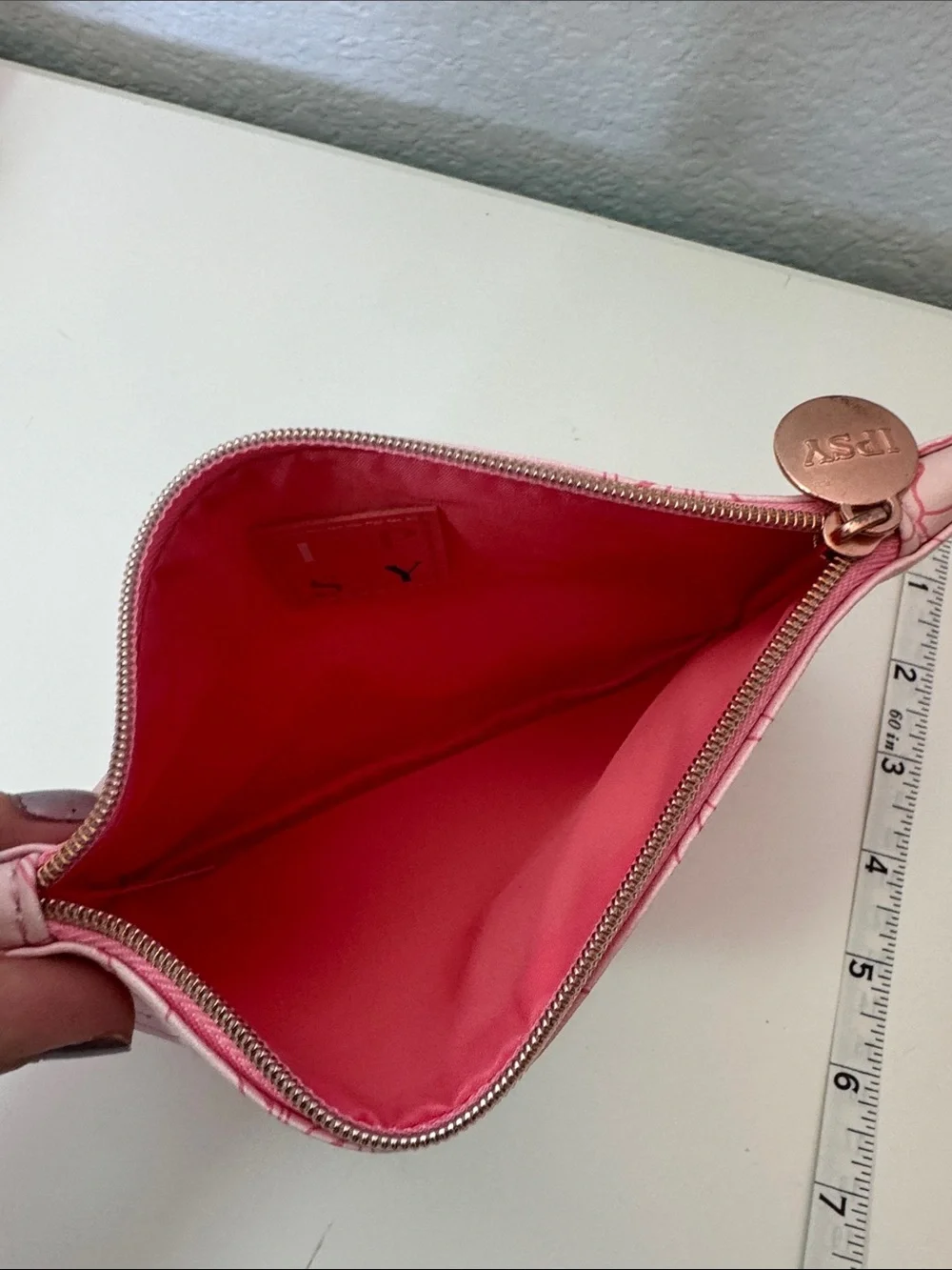 Pink Floral Zip Pouch Clutch - Picture 4 of 4